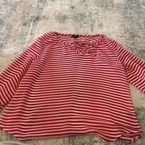 Womyn Red and White Striped Top